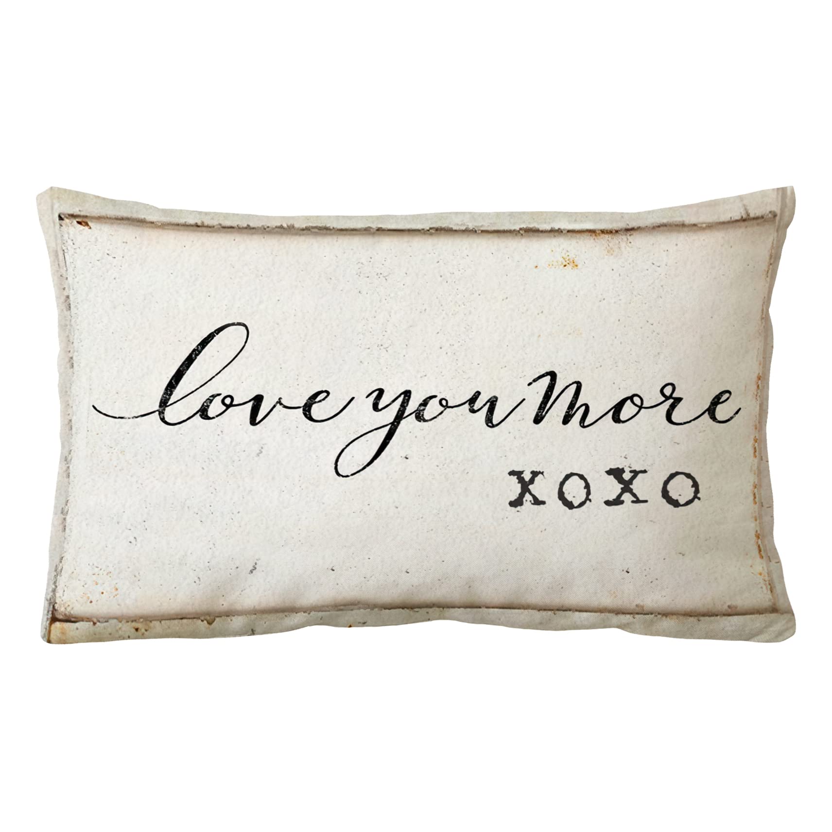 SidhuaLove Themed Pillowcase Decorations for Home, Rustic Throw Pillow Cover 12"x20", Valentine's Day Gifts, Love You More Gifts