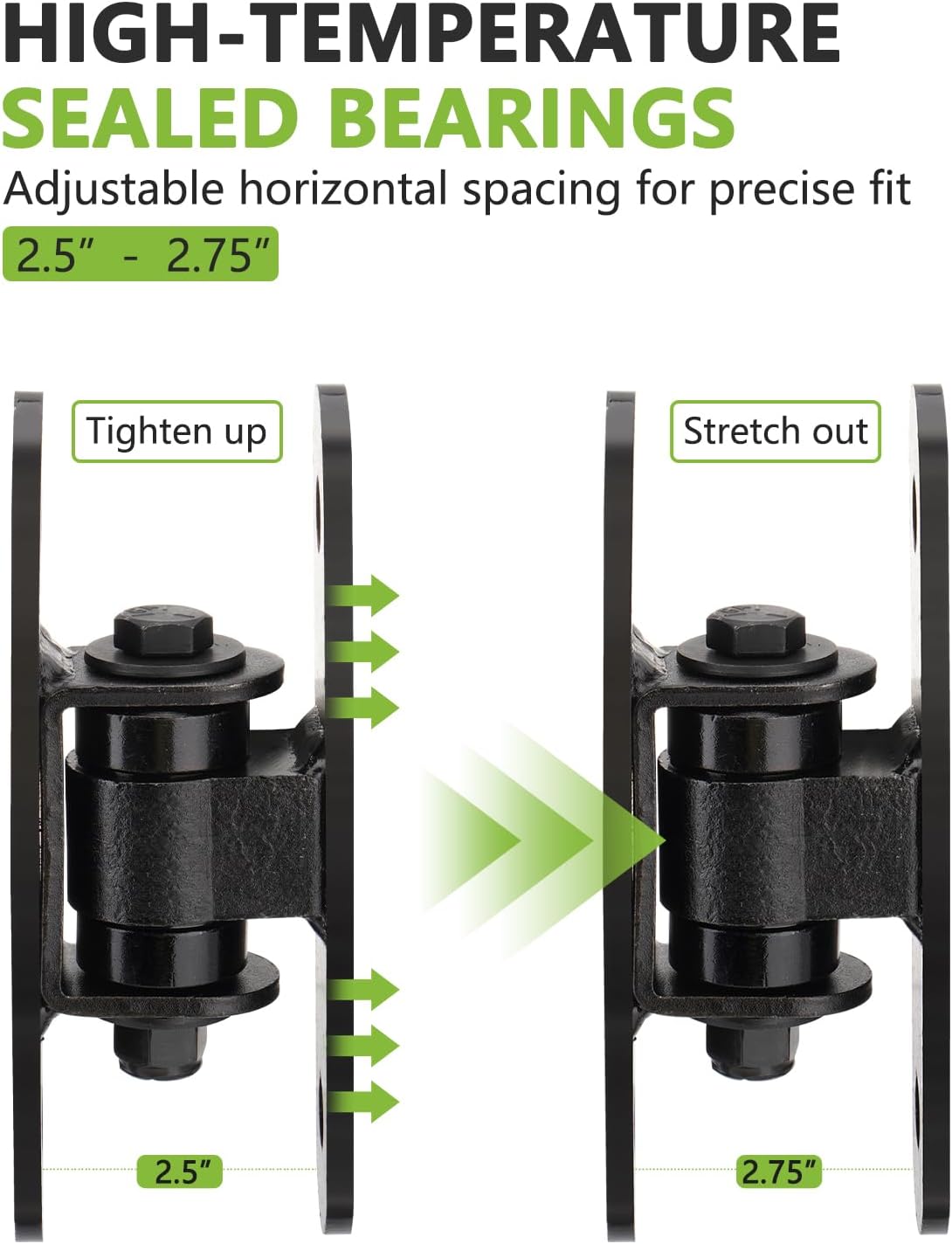 SPARKWHIZ 7" Heavy Duty Gate Hinge, Bolt onto or Weld on Gate Hinge with Needle Roller Bearing for Driveway Vehicular Pedestrian Gates, 4 Pack