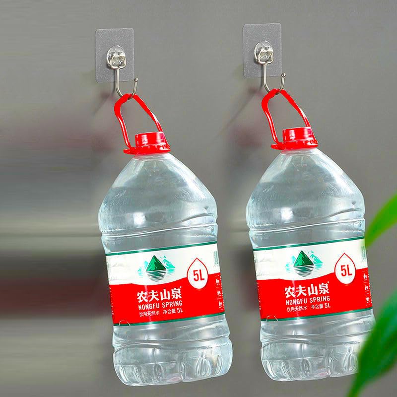 Image of Self Adhesive Wall Hooks for Hanging | Transparent Waterproof Strong Hooks | No Drill Heavy Duty Wall Hanging Hook for Kitchen, Bathroom & Home (Magic Hook-5 Count)