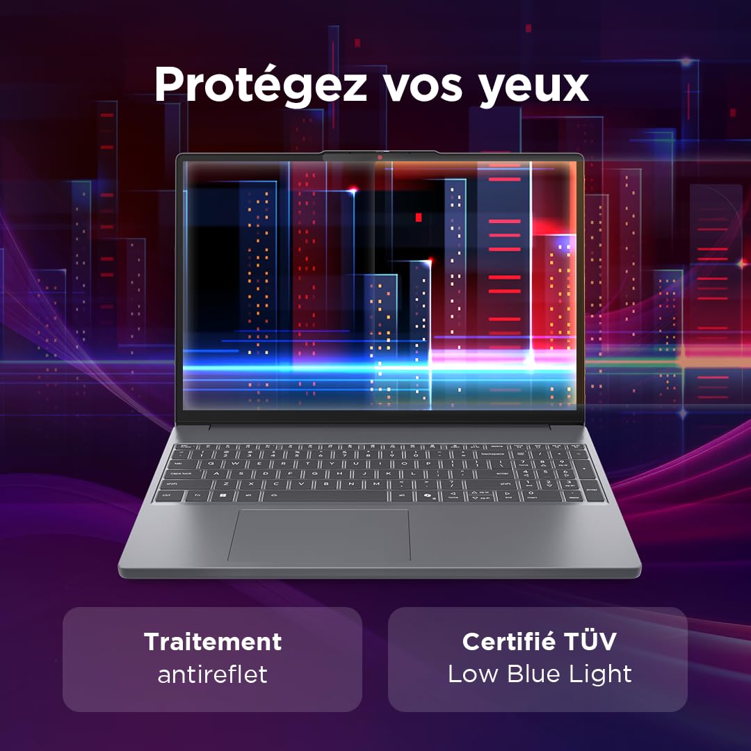 Lenovo IdeaPad Slim 3 15IRH10 - Ordinateur Portable 15.3'' WUXGA (Intel Core i5-13420H, RAM 16Go, SSD 512Go, Intel UHD Graphics, Windows 11 Home) Clavier AZERTY Français - Gris