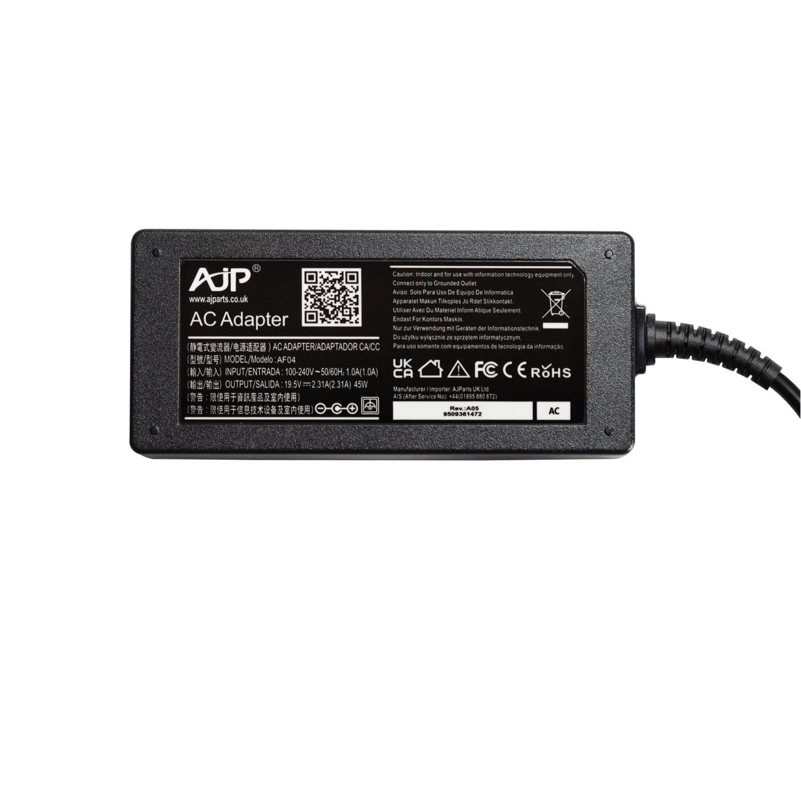 AJP 45W Charger for HP Pavilion 11 13 15; elitebook Folio 1040 g1; Stream 13 11 14; Spectre ultrabook 13, Compatible PN: 741727-001, L25296-001, PA-1450-20HL, TPN-LA15 TPN-DA16 Laptop Power Adapter