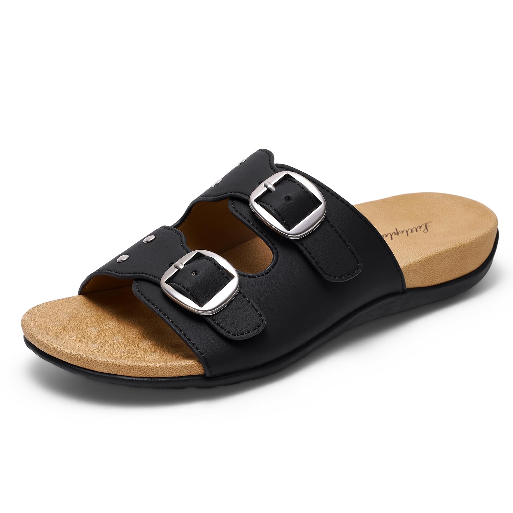 Littleplum Damen Pantoletten Sandalen Sommer Bequeme Hausschuhe mit Verstellbarer Schnalle Rutschfest Strand Slide