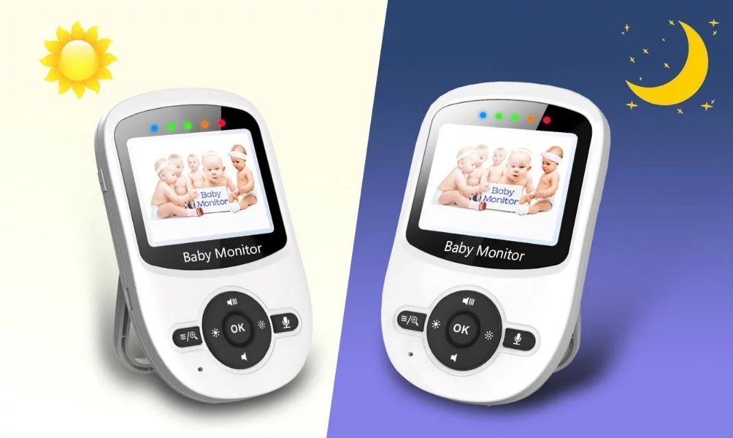 BW Vídeo bebé Monitor 2.4 pulgadas inalámbrico digital bebé Monitores color LCD vídeo bebé seguridad cámara visión nocturna audio música dos vías hablar