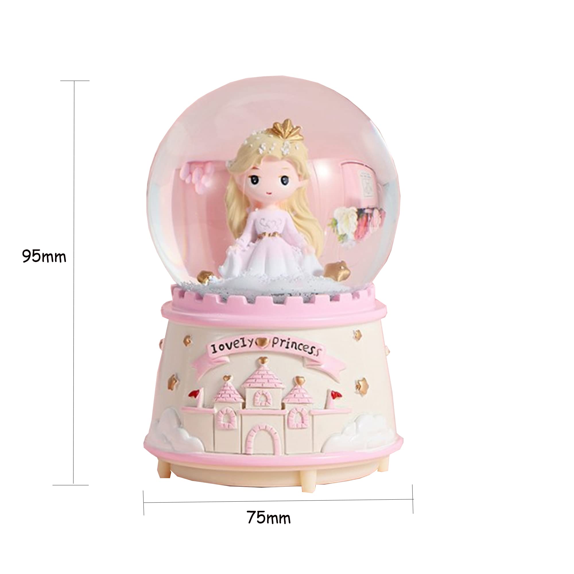 Castello Sfera di Cristallo Illuminata a Forma di Palla di Neve Artware Melodia Ornamento, Manuale Nevicata, Desktop Ornamento Regalo di Natale Compleanno