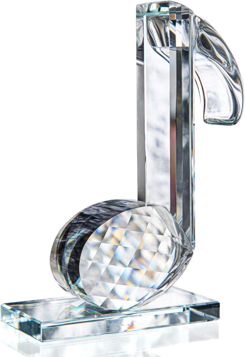 HDCRYSTALGIFTS 5'' Crystal Eighth Note Figurines Collectibles Crystal Glass Musical Sculpture Statue for Home Piano Guitar Gifts Souvenirs Deco Garden Gift Crystal Lovers โ image 1