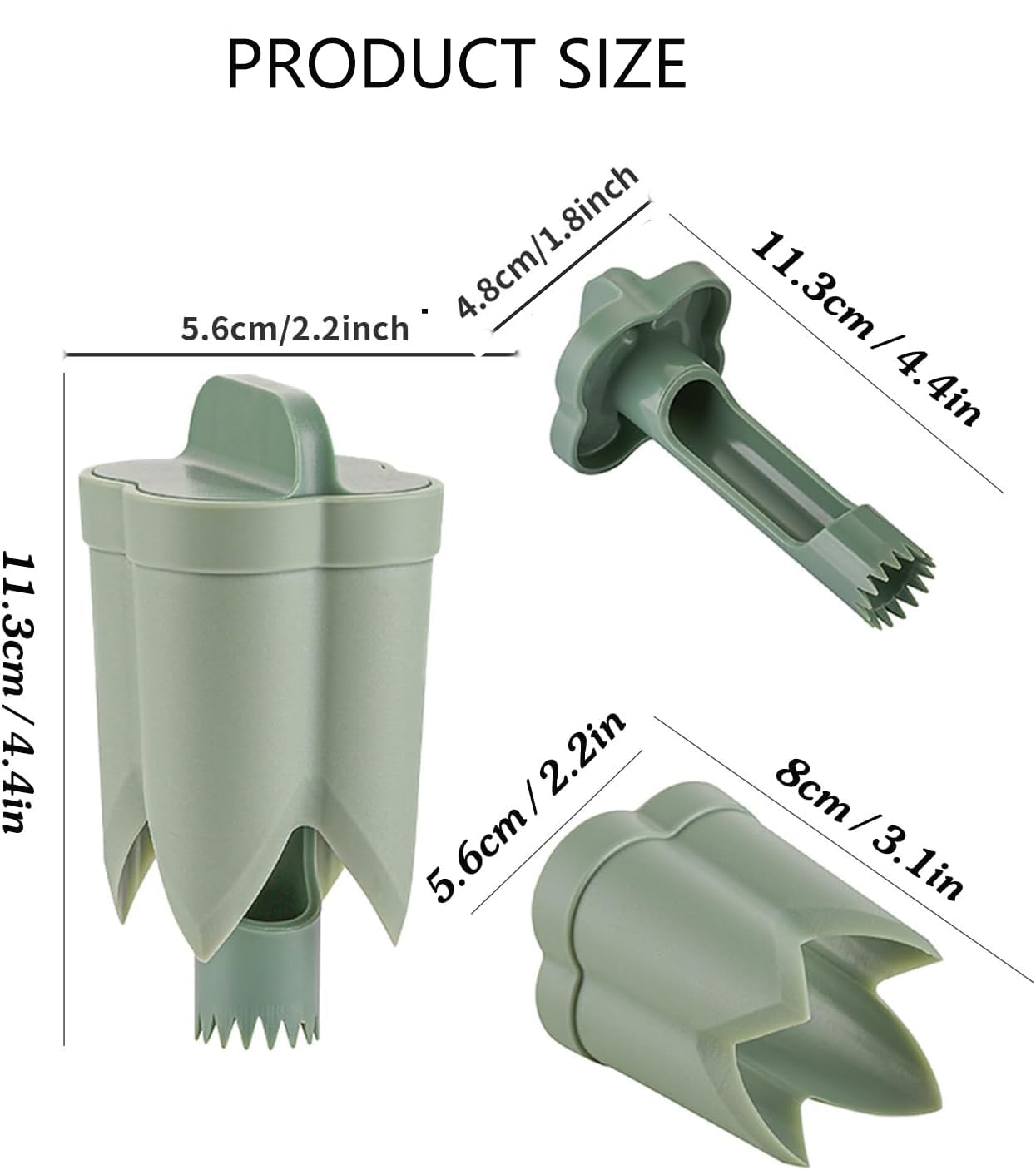 Pepper Seed Corer Remover, Upgrade 2 in 1 Bell Pepper Cutter Quickly Cutting and Deseeding Bell Pepper Corer Tool for Vegetables Kitchen Gadget (Green)