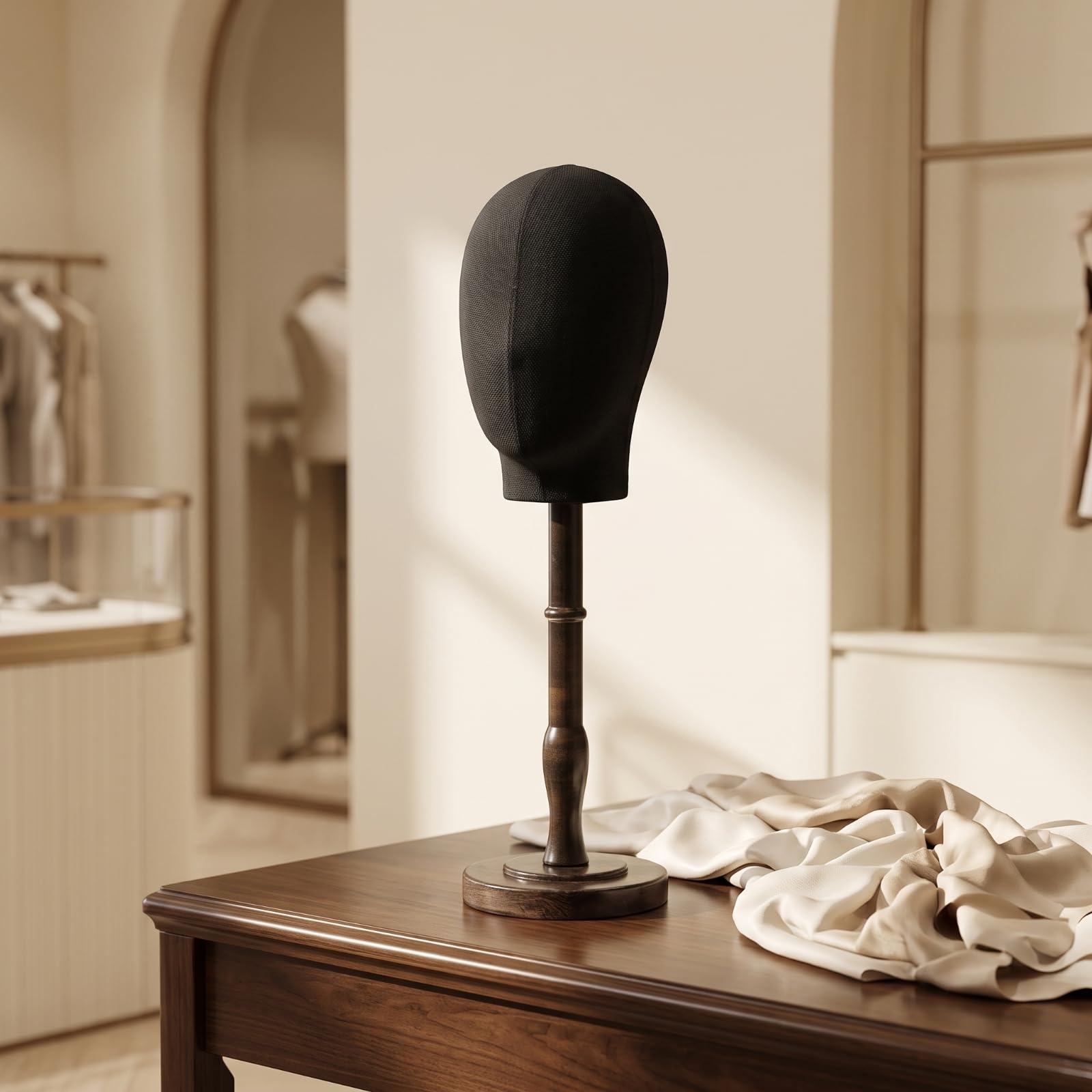 Supporto per Cappelli con Base da Tavolo , Media Altezza 47 Cm, Circonferenza Testa 53 Cm, Ø