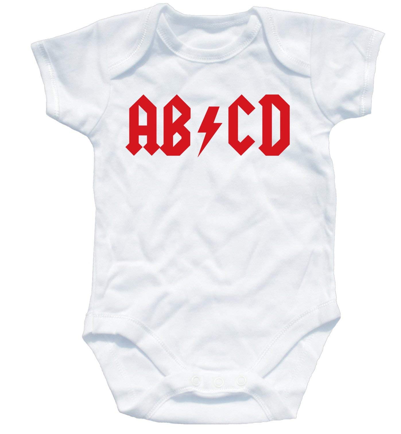 Naughtees ABCD Babygrow Babysuit White 0-3 Months