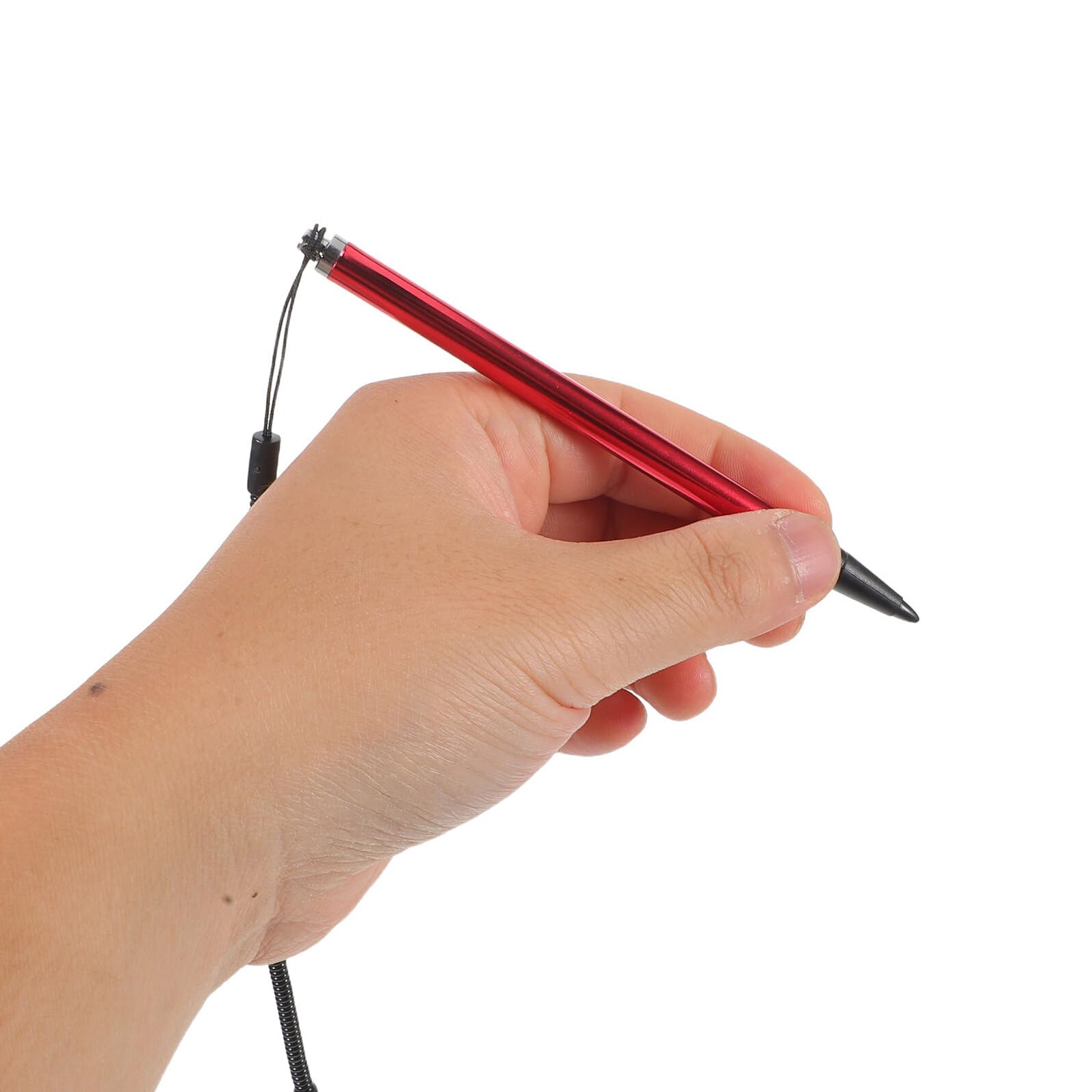 Penna Stilo Resistiva Touch Rosso 10 Pezzi in Alluminio e Abs | Cordino Anti-smarrimento, Scrittura Precisa, per Lettura Digitale e Riunioni