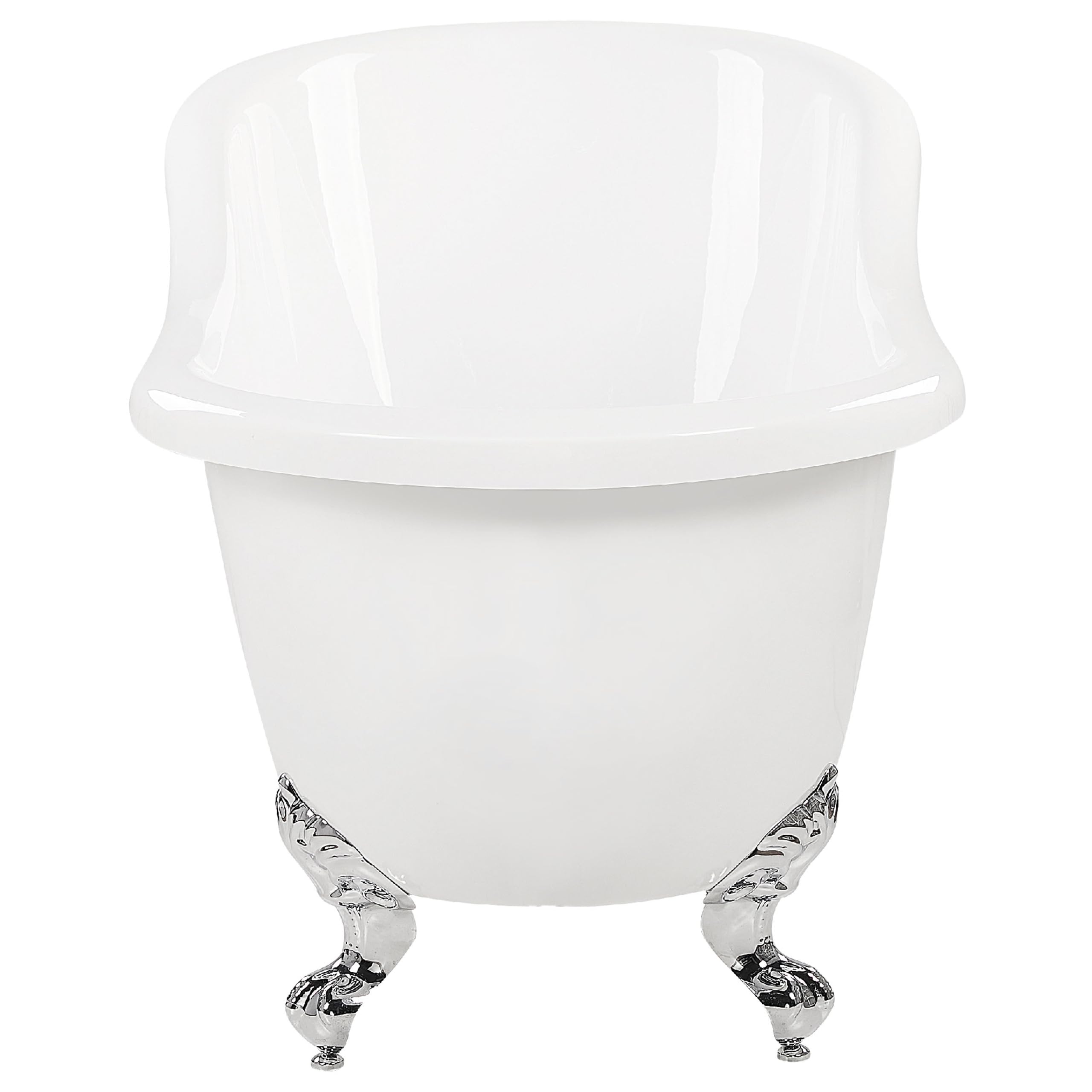 Bañera independiente de acrílico blanco plateado patas 153 x 77 cm retro vintage tradicional Cayman