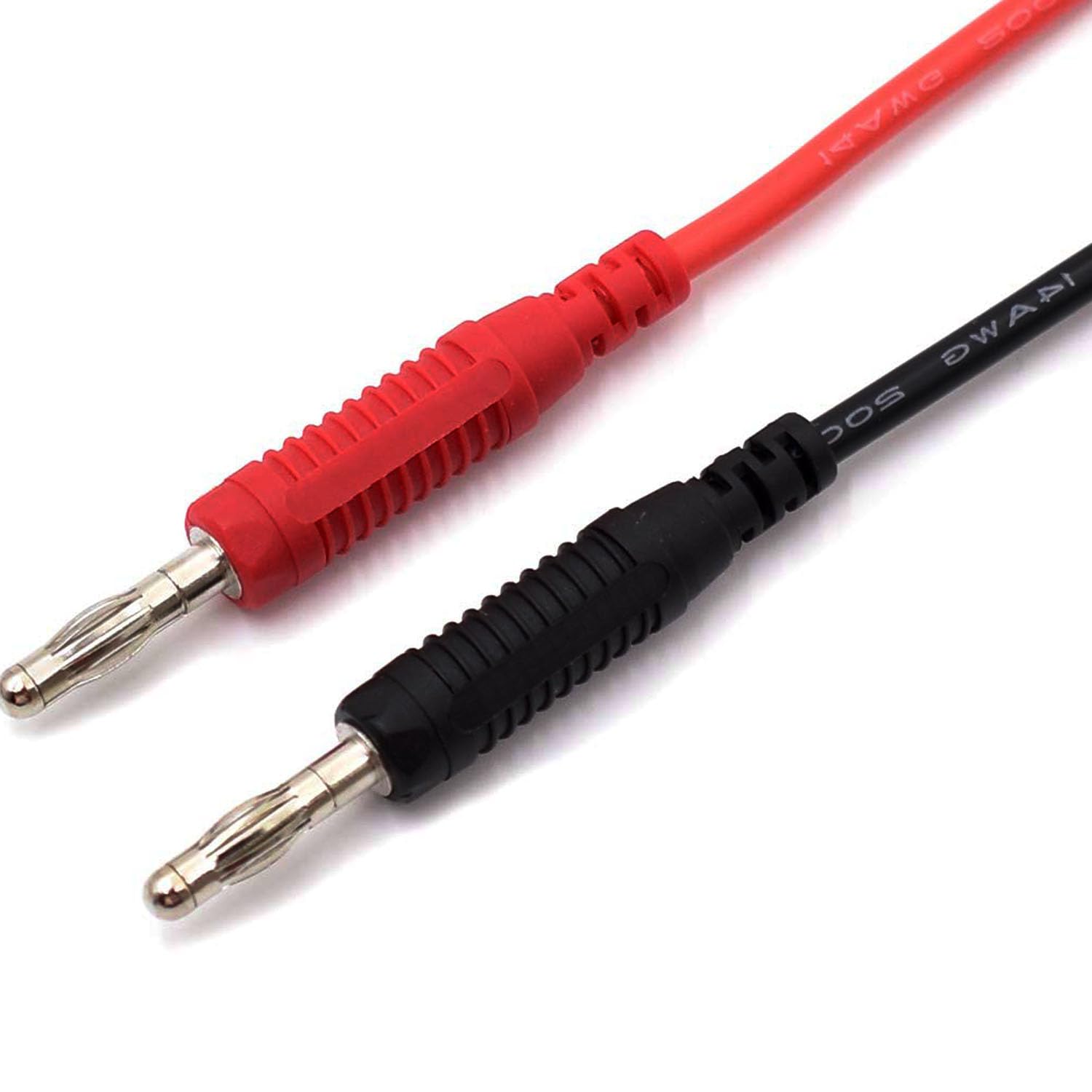 RUNCCI-YUN 10 szt. izolowanych wtyczek bananowych 4 mm, 4 mm wtyk bananowy do przewodów testowych multimetru (czarny czerwony)