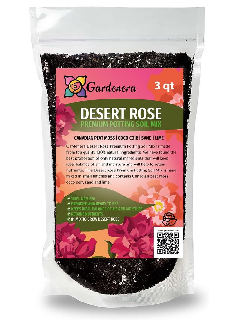 Desert Rose Potting Soil - Perfect Formula for Healthy and Vibrant Adenium Growth - 3 QUARTS