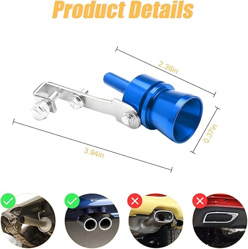 Miniatura 2 de Simulador de silbato de sonido turbo de 2 piezas, válvula de soplado de aleación de aluminio, silenciador de sonido para escape automático, silbato