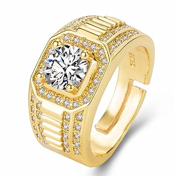 アクセサリー GDC Diamond Memory Ring (Zirconia / Gold Amazon.com: Gold-plated domineering full diamond business