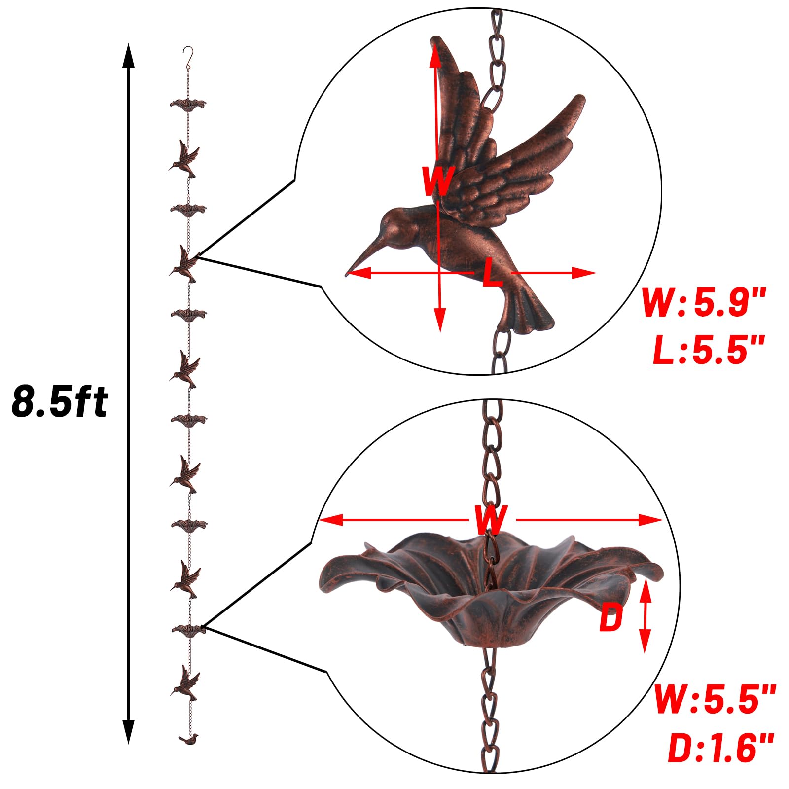 Adaptateur De Chaîne De Pluie Pour Gouttière, Récupérateur D'eau Pluie
