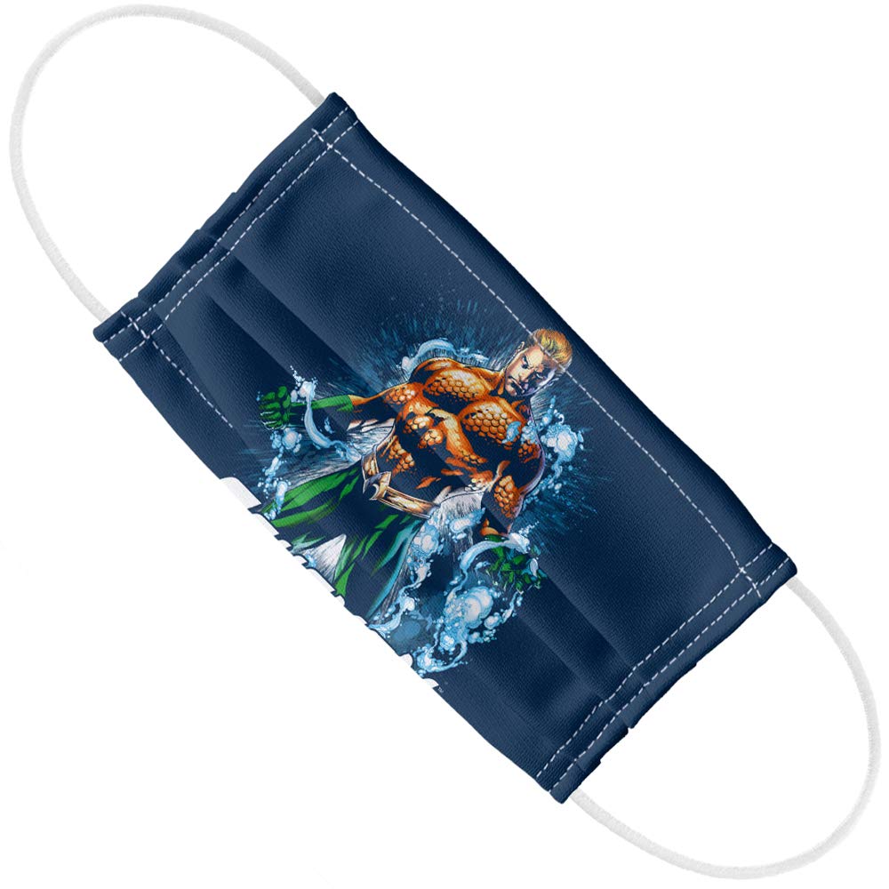 Aquaman Water Powers 1-Ply Reusable Face Mask Covering with Adjustable Nose Wire, Unisex