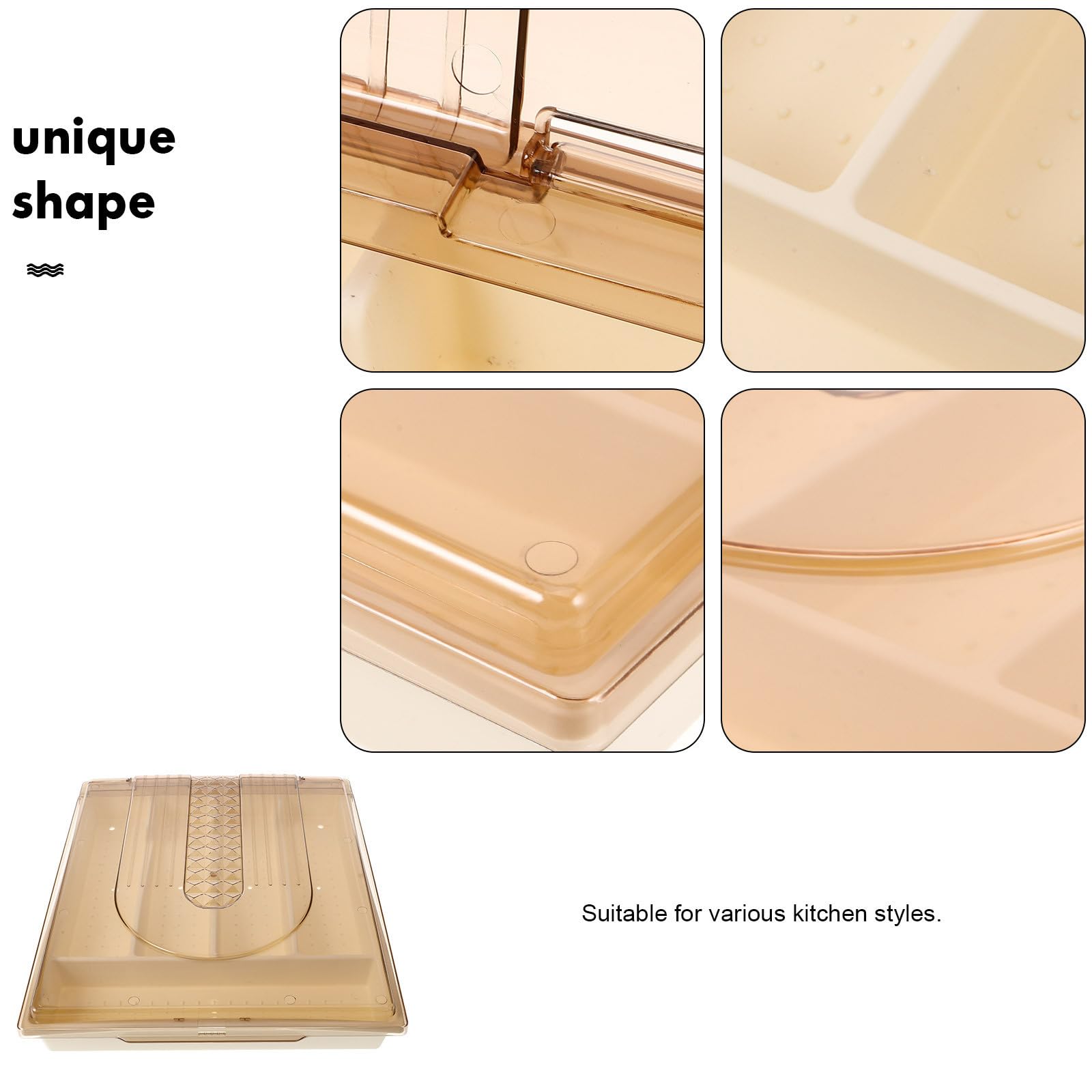 SHINEOFI Organizador de Cubiertos para Cajón de Cocina con Gran Capacidad, Diseño de Rejilla, Material PP y Pet, Resistente y Sencillo para Almacenar Utensilios