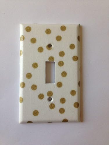 Miniatura 3 de Gold White Polka Dots Light Switch Cover Various Sizes Offered