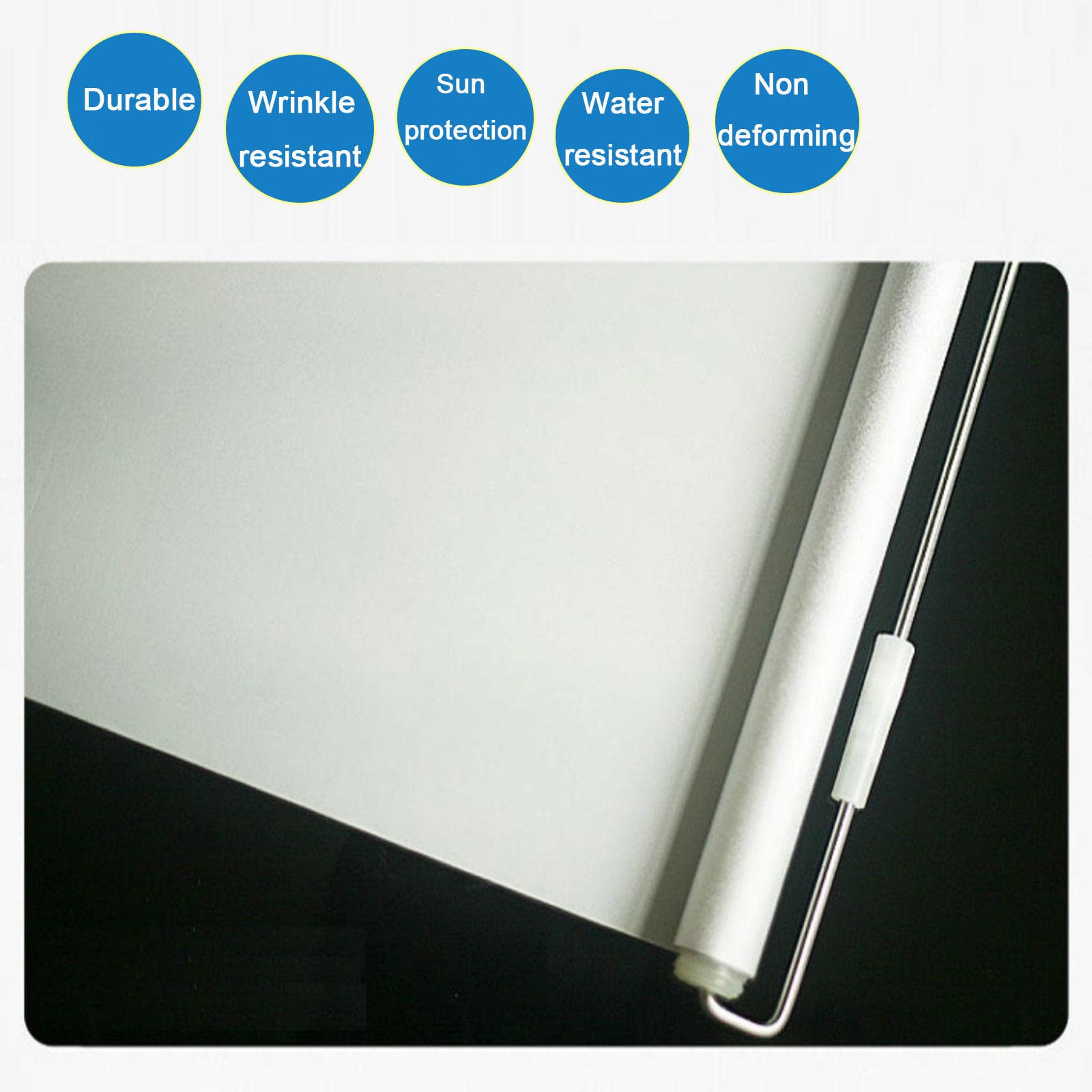 Persianas enrollables retráctiles con ventosa para interiores, opacas, resistentes a los rayos UV, aislamiento térmico, se adapta a 30 a 72 cm de ancho, color azul, 50 x 125 cm, uso doméstico y