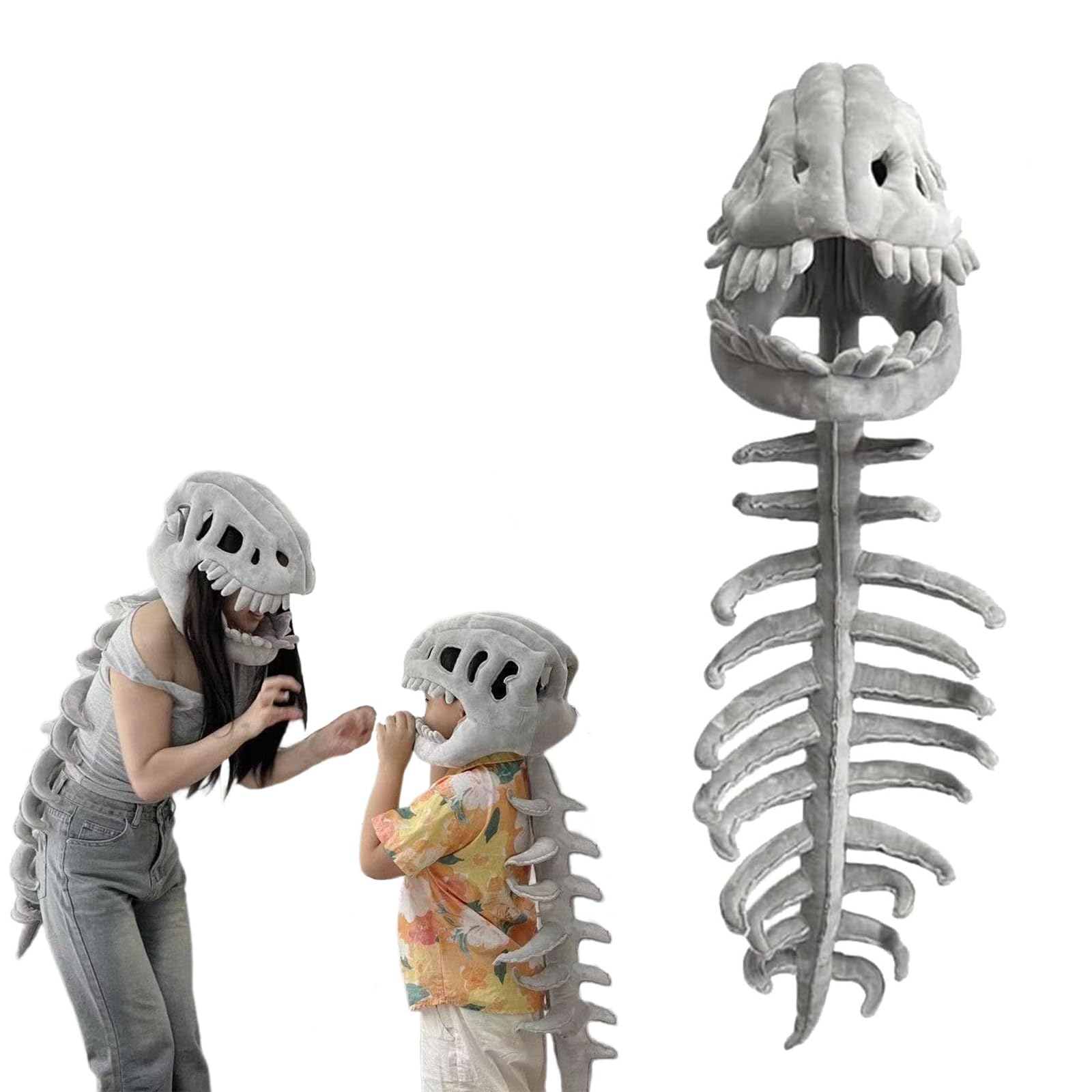 Dinosaur Skeleton Plush Costume, Spinosaurus Dino Outmefit, 3D Skeleton Design,Halloween Fun Realistic Dinosaur Costume, Spinosaurus Plush for Parties Toy (75cm/29.5in)