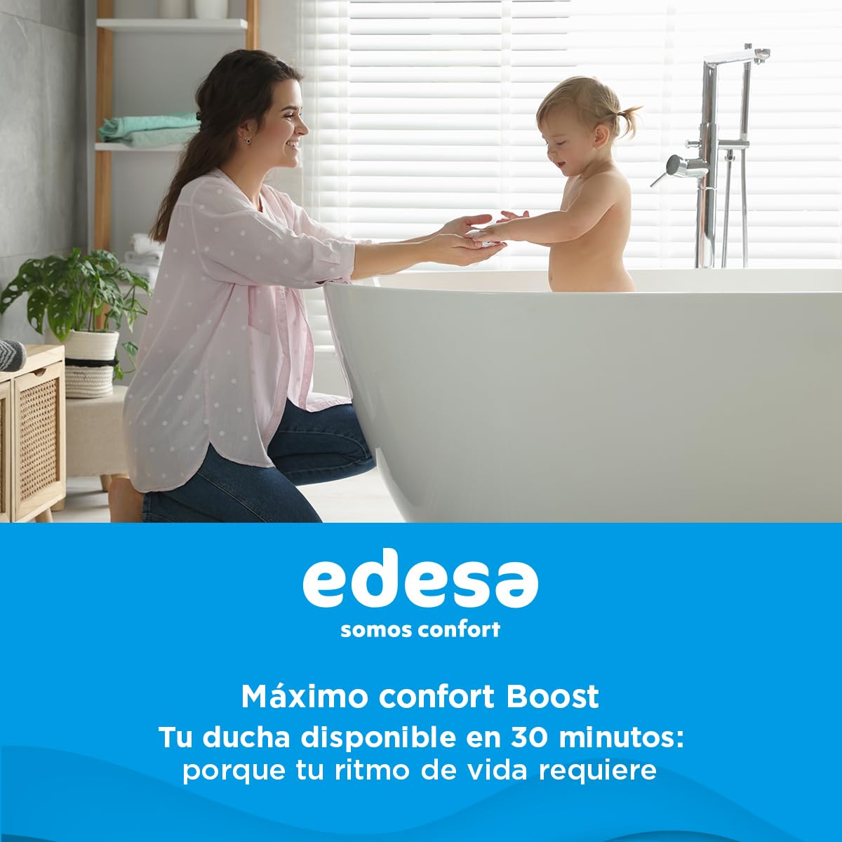 Edesa Flat 50 Wifi, termo eléctrico 50 litros, Calentador de agua horizontal o vertical, medidas 76,5 x 490 x 310cm, Fabricado para ser instalado en España