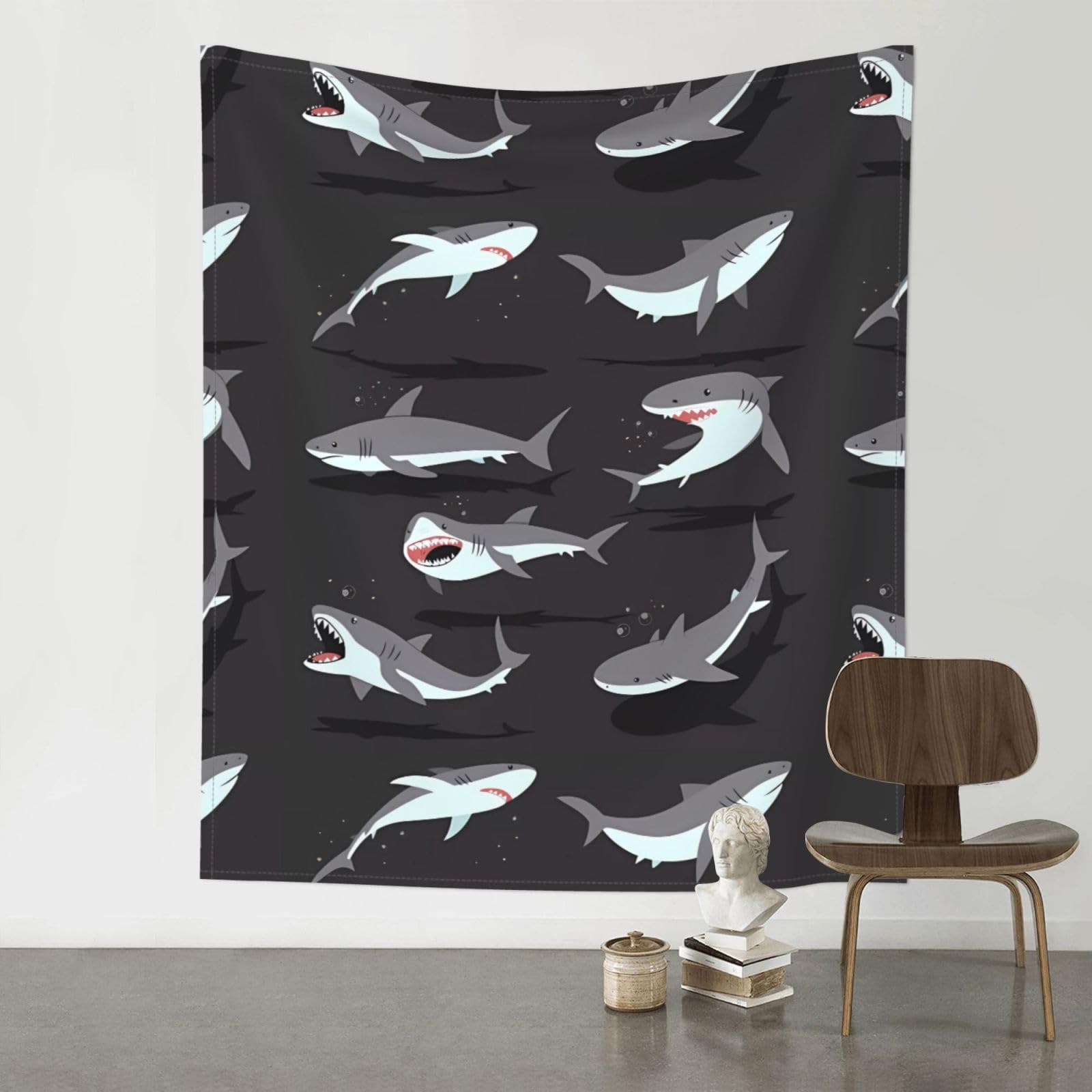 WHJSHOP Fish Prints 60x51in Wall Tapestry Boho Throw – Durable Polyester Home Decor Dorm Room Beach Blanket