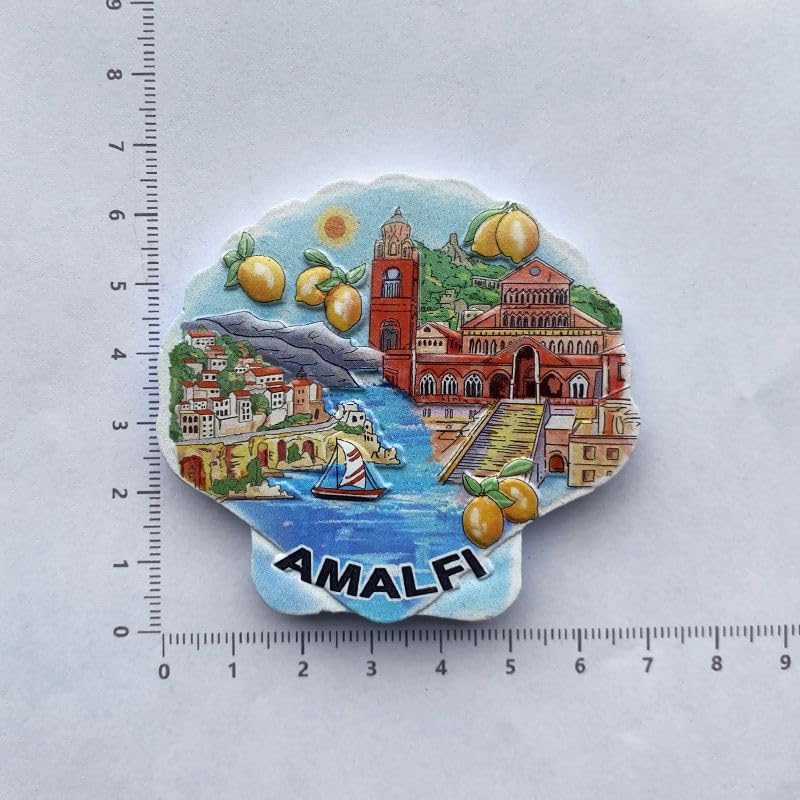 Imán decorativo de resina 3D con forma de concha Amalfi Coast miniatura 2