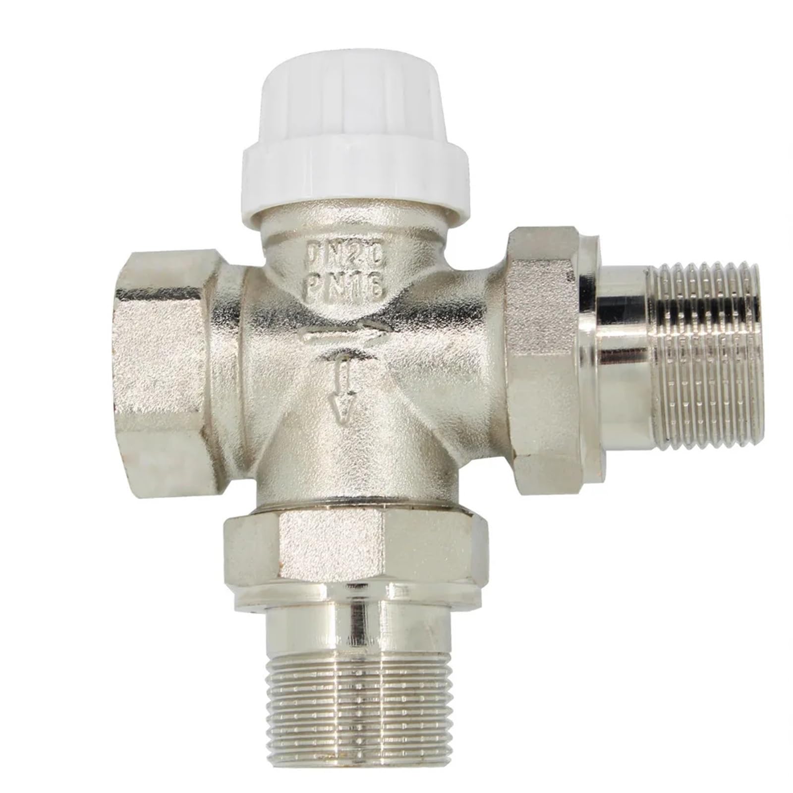 Valvola radiatore a 3 vie for bassi da 3/4 pollici che regola il regolatore del radiatore Dn20 for la testa dell'attuatore della valvola termostatica del radiatore