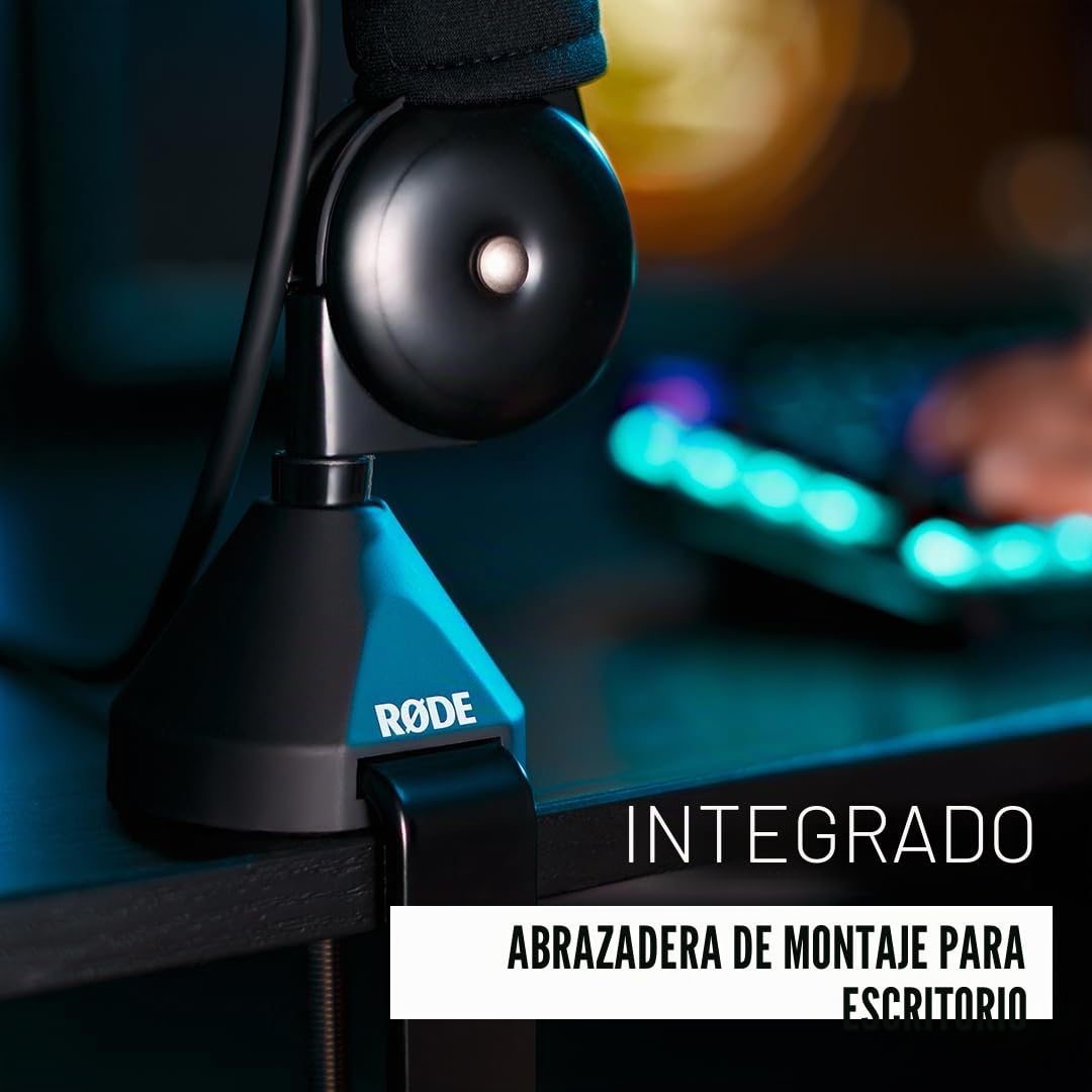RØDE PodMic USB Micrófono dinámico de transmisión versátil con conectividad XLR para podcasting, Juegos y creación de música y de Contenido & PSA1 Brazo de Estudio Profesional