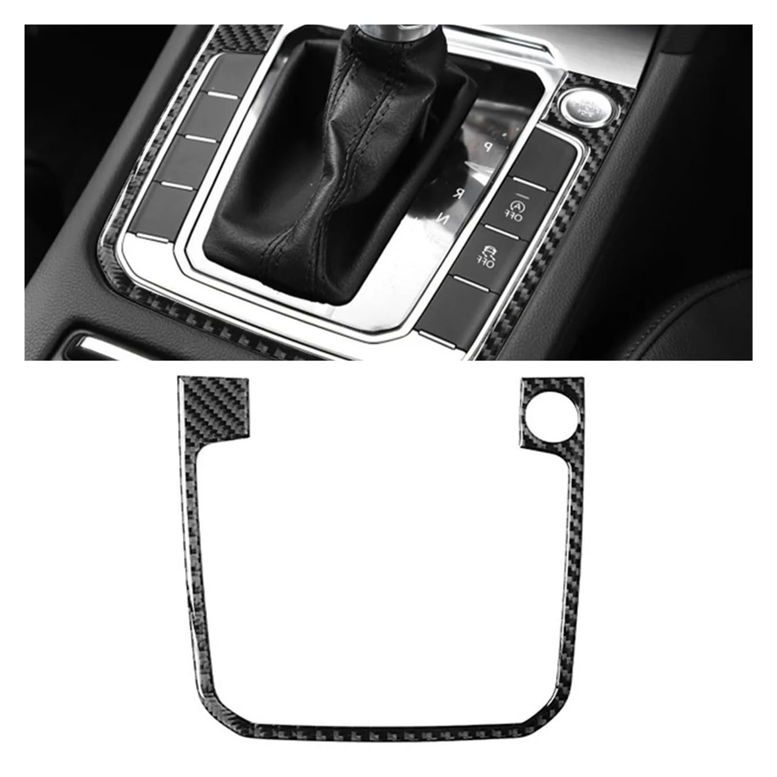 Ptwoixmbg For Rhd Black Carbon Real Soft Carbon Fiber Sticker Compatible With Passat Variant​ Estate B8 B8.5 Car Gear Star Stop Engine Frame Trim(For Rhd Black Carbon)