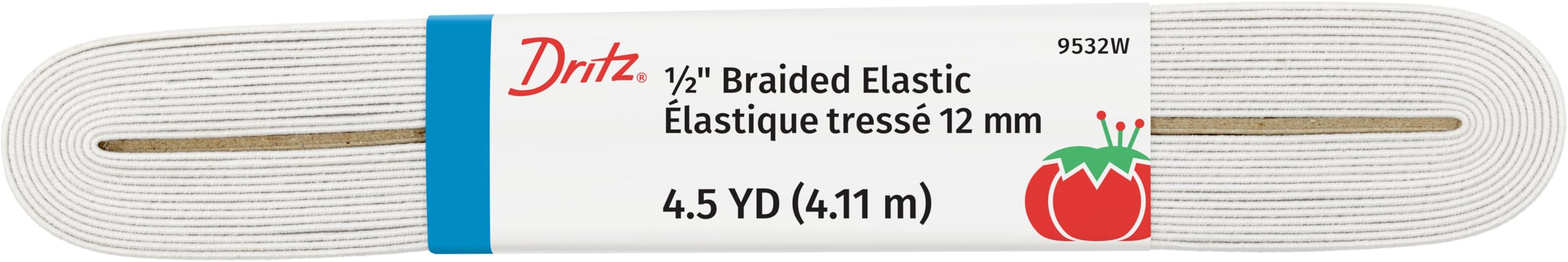 Dritz Elastic, White, 1/2-Inch by 4-1/2-Yard