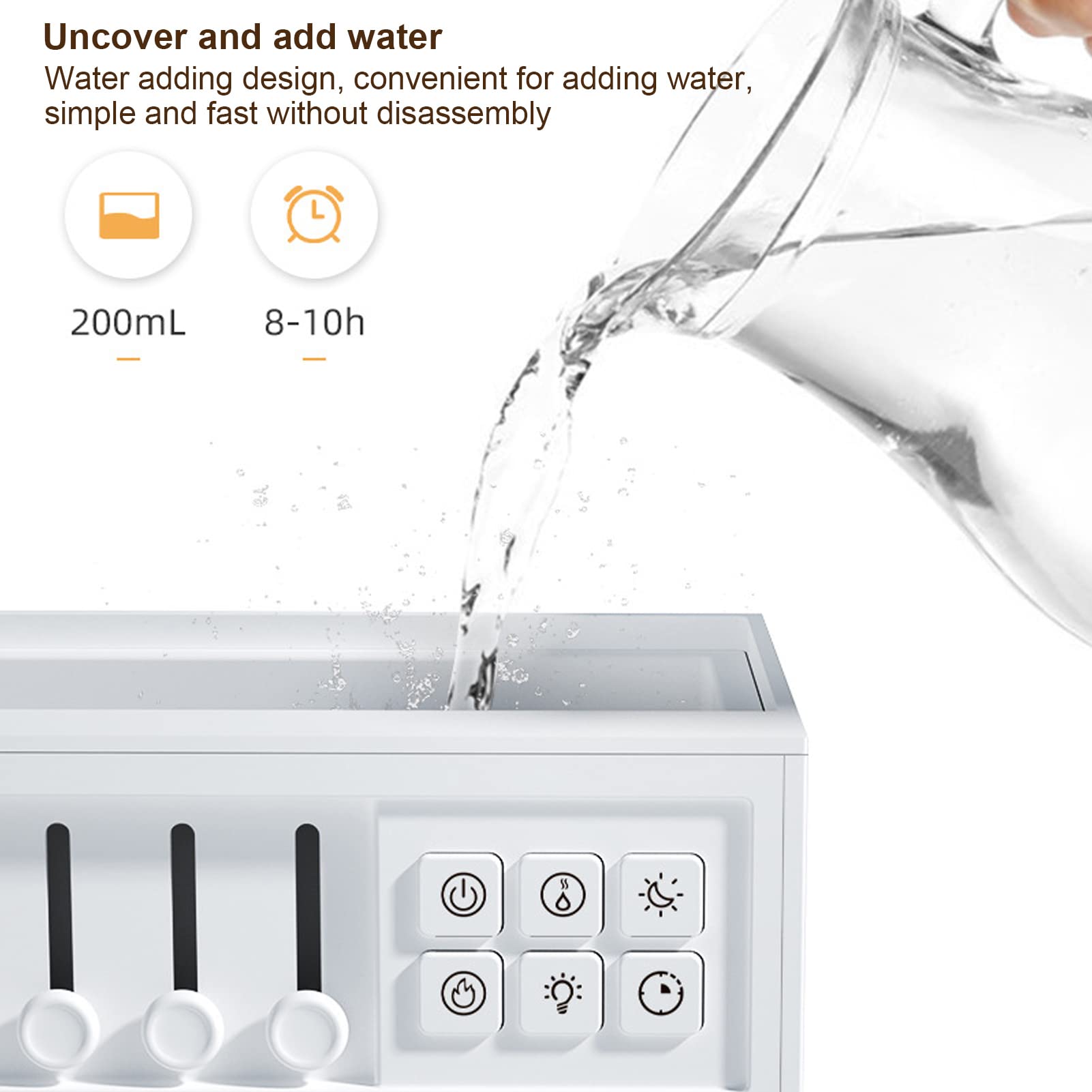 Diffuseur de Flamme de Bruit Blanc, Humidificateur de Lumière Nocturne avec 3 en 1 Machine au Son, Aromathérapie, 8 Sons, Boîte de Sommeil USB pour la Maison, Bureau, Minuterie