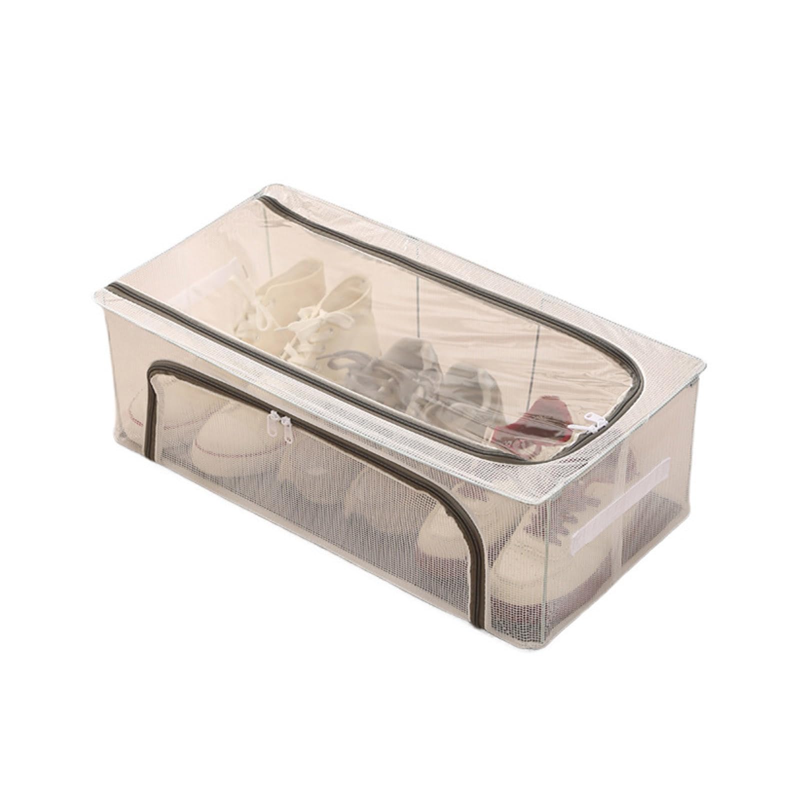 APGLSXY Clear Double Opening Shoe Box Reinforced Base Plate Foldable Storage Solution for Wardrobes Closet Organization Shoe Storage Box