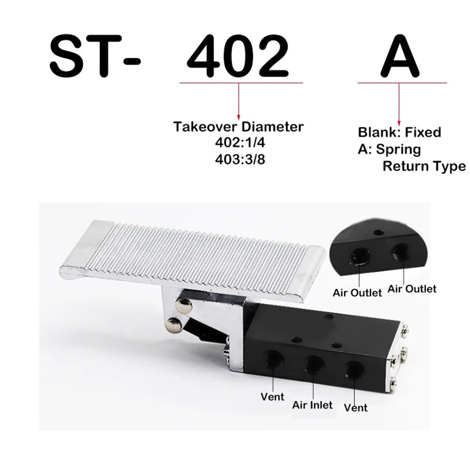 Valvola di fondo pneumatica a due posizioni a cinque vie K25R7-8 15 Interruttore a pedale a tre vie K23R7-8 a due posizioni ST402 403 (ST-403)