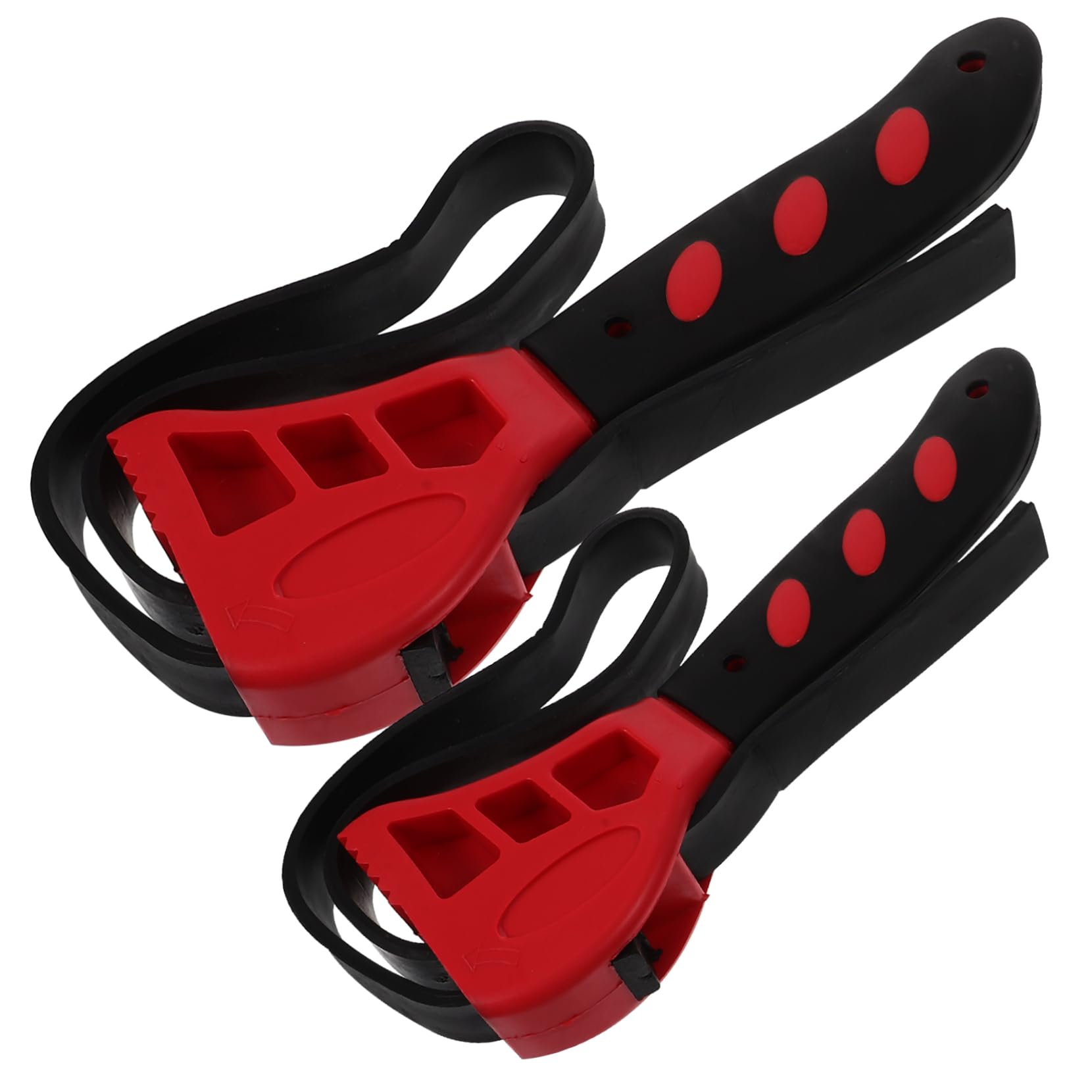 STOBOK 2Pcs Rubber Strap Wrench Adjustable Bottle Opener Tool for Jars for Weak Hands Seniors Versatile Grip for Confined Spaces