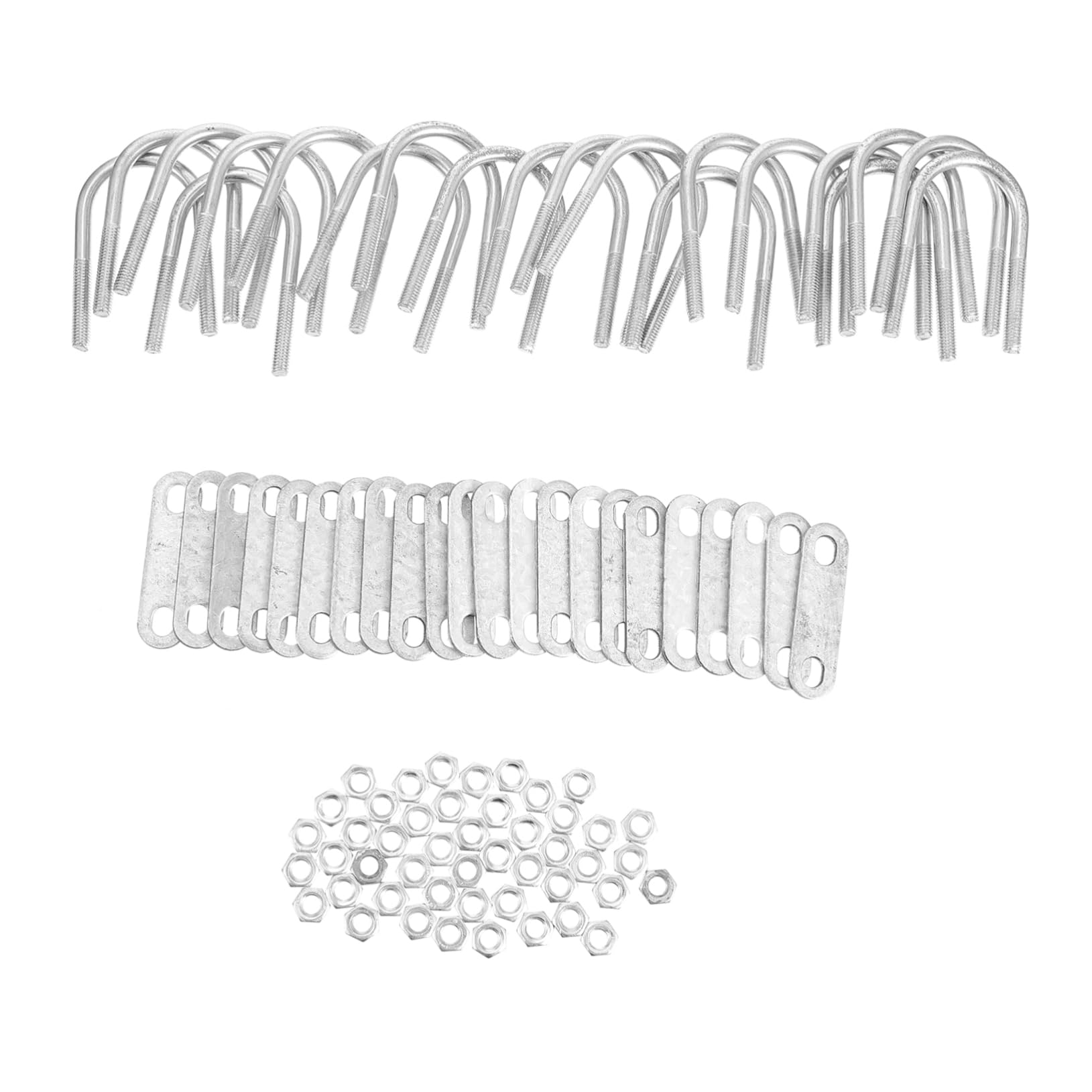 WOONEKY 1 Set u-shaped screw Greenhouse Pipe Clamp Boat Trailer Bunk Brackets U Shaped Pipe Clip clamps U Pipe Clamp hose pipe supports Greenhouse Accessories Stainless steel u-tube square
