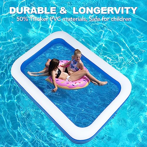 image for PY SUPER MODE Inflatable Swimming Pools with Pump, Oversized 120