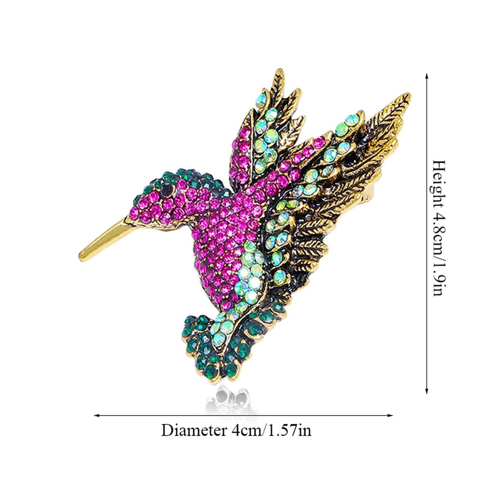Brosche Brustnadel Kolibri Brosche Bunte Anstecknadel Strass Corsage Bekleidungszubehör Elegante Tierbroschen Modeaccessoires