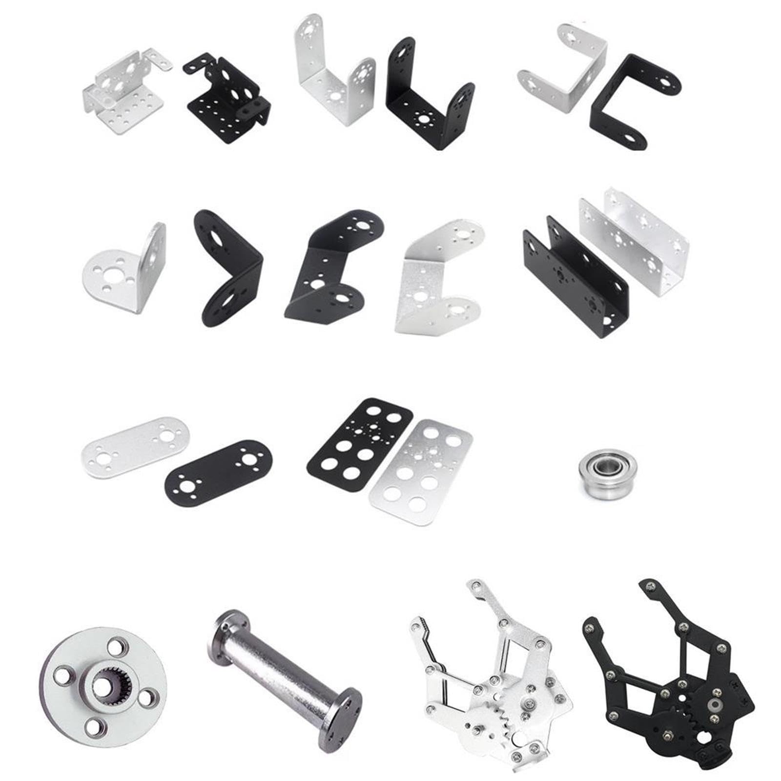 Black Robot Arm Robotic Part Accessory Platfrom U Beam Servo Bracket For Standard Servo Steering Bearing Bracket Steam DIY Parts(New black claws)