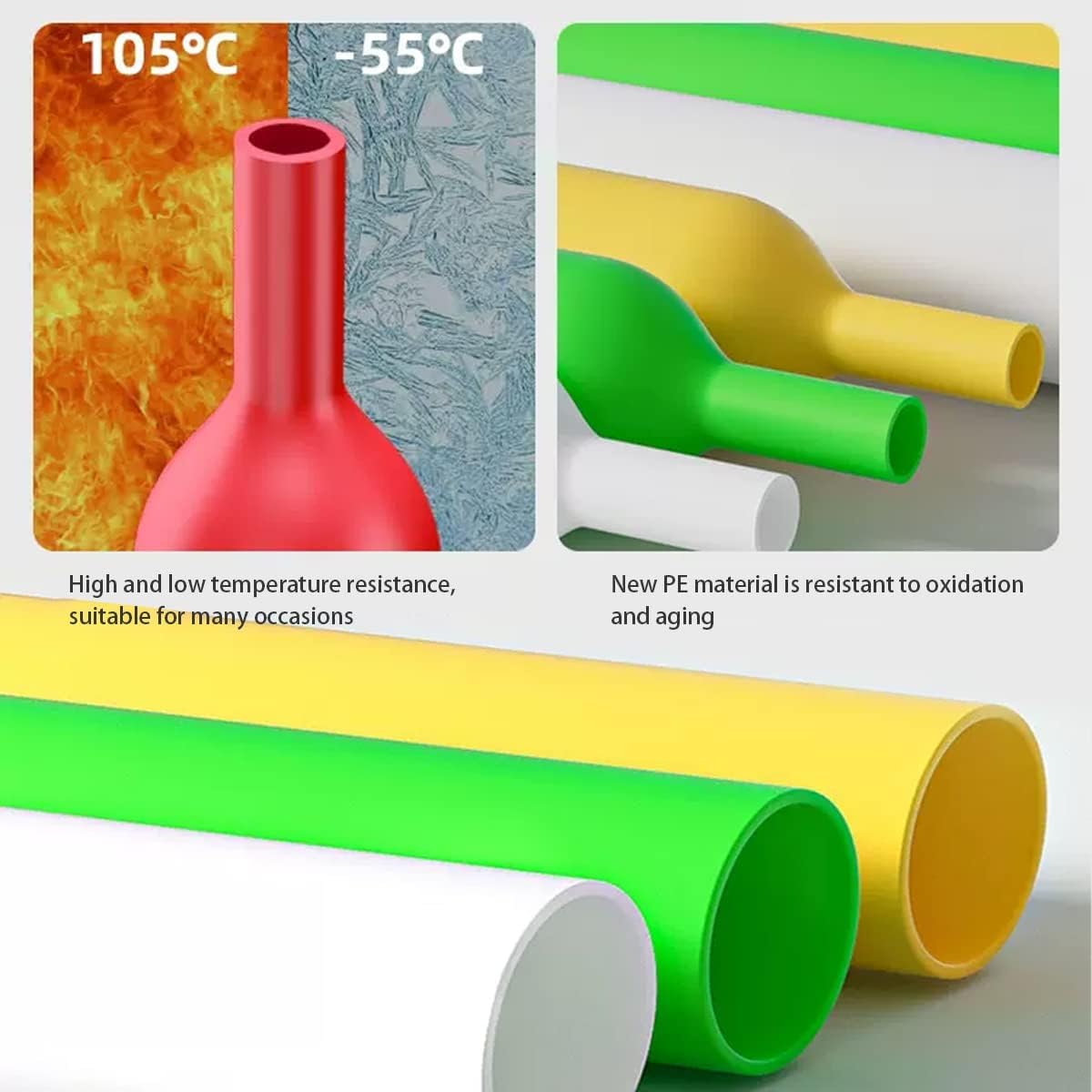 Kit di tubi termoretraibili con guaina termorestringente, nastro termorestringente, rapporto di isolamento 2:1, protezione isolante ignifuga, tubo termorestringente, avvolgimento per cavi elettrici