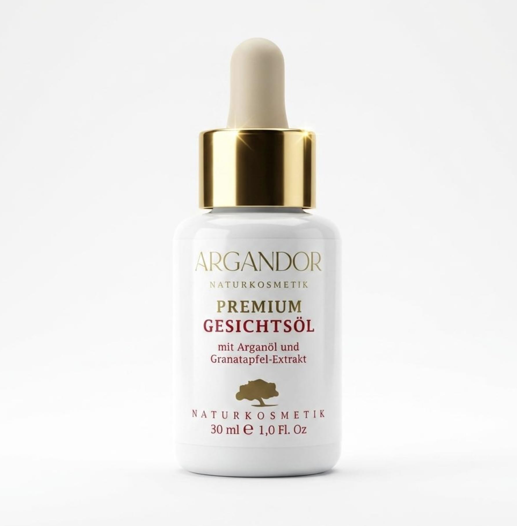 ARGANDOR PREMIUM GESICHTSÖL mit Bio-Arganöl und Bio-Granatapfelextrakt - Zertifizierte, vegane Biokosmetik, exklusiver Wirkstoffkomplex mit Bio-Ölen für Gesicht und alle Hauttypen, fair, nachhaltig