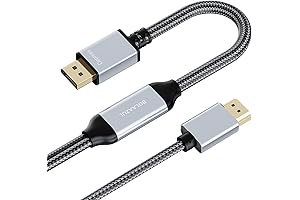 BolAAzuL HDMI to DisplayPort Adapter, 4K HDMI Source to DP Monitor Cable