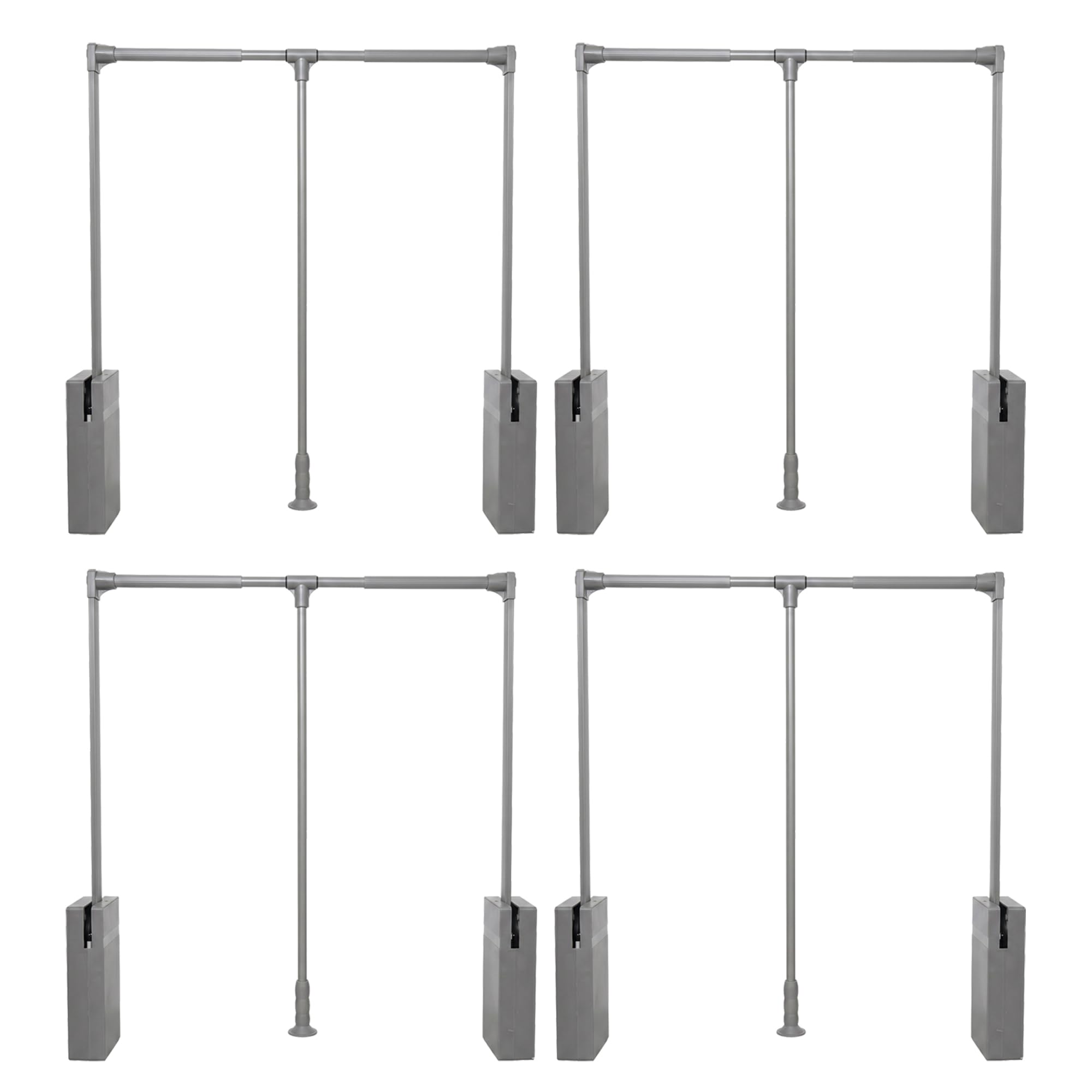 Lltdnze Pull Down Closet Rod 15kg Load Capacity, Aluminum Alloy Wardrobe Lift with Double Buffering Soft Close, Heavy Duty Hanging Rail for High Cabinet & Wardrobe,Grey,450~510mm 4pack