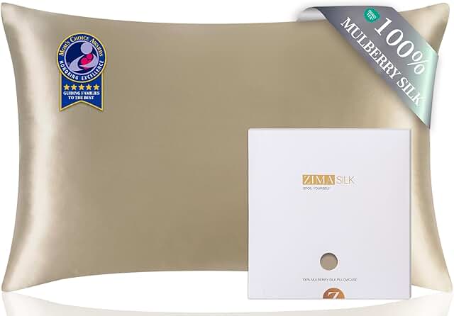 ZIMASILK 100% Pure Mulberry Silk Pillow Cases for Hair and Skin, Soft, H...