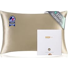 ZIMASILK 100% Pure Mulberry Silk Pillow Cases for Hair and Skin, Soft, Hypoallergenic &amp; Smooth, Both Sides Grade 6A Silk, with Hidden Zipper, Gift for Women Men, 1pc (Queen 20''x30'', Taupe)