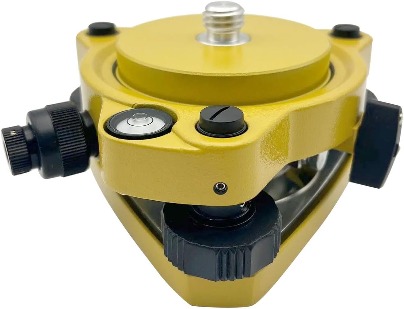 Yellow Tribrach with Optical Plummet and Fixed Adapter, 5/8x11 Thread Mount for Total Station, GPS GNSS Receiver, Prism Pole, Tripod Surveying Accessory