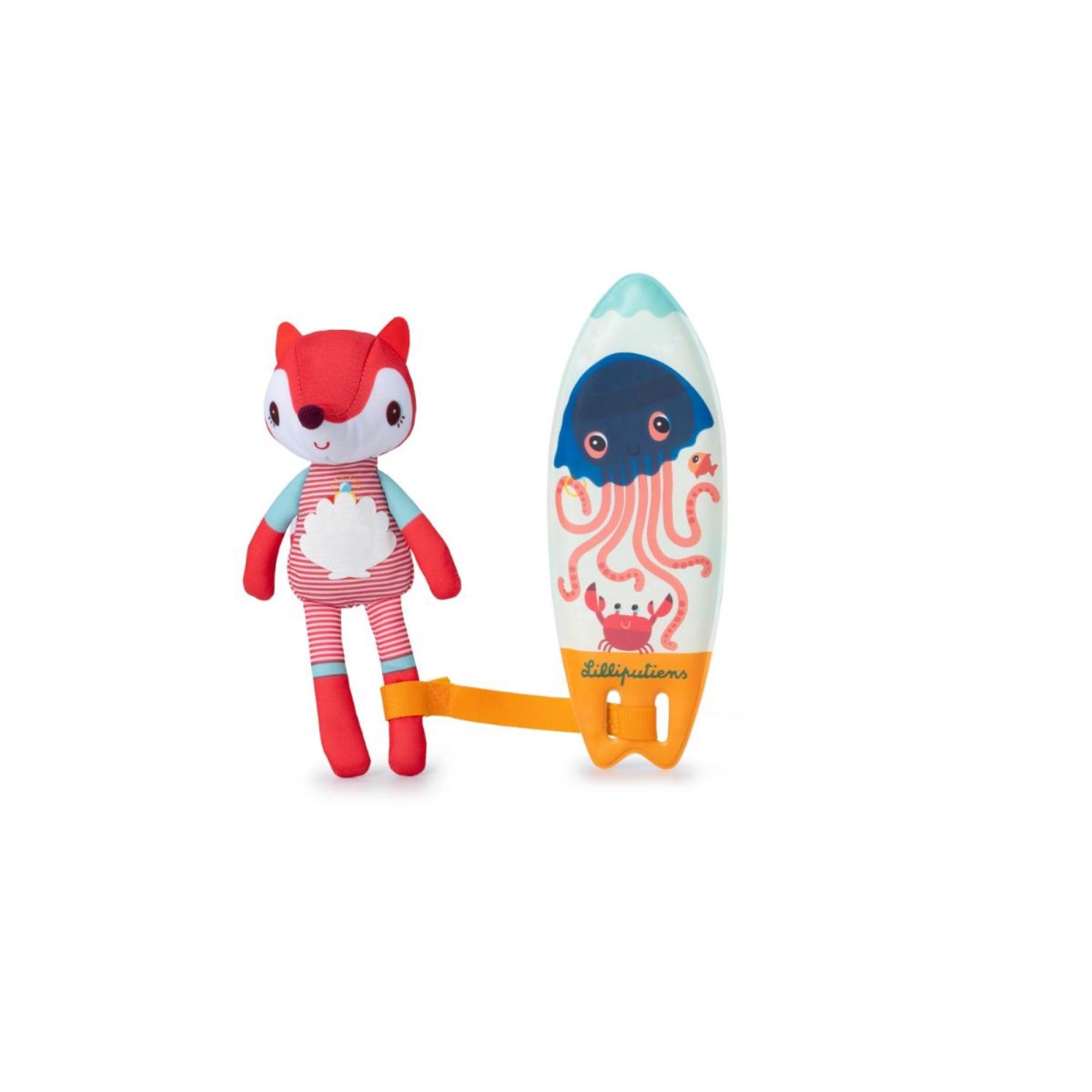 LILLIPUTIENS, Magic Surfer Alice, Interactive bath toy with color-changing effects, Drawings appear in water, Fun figurine