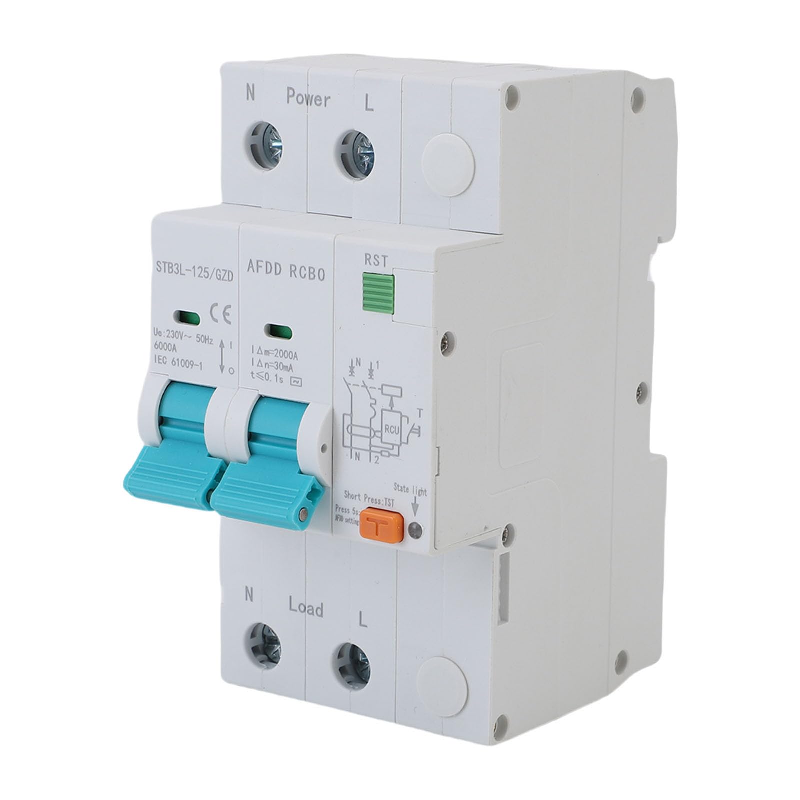 Marhynchus AFDD Dispositif de Protection contre les Défauts d'arc, Disjoncteur 2P RCBO 63A
