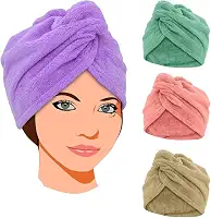 Kit 4 Touca de Cabelo Toalhas Cabelo Touca Mágica Seca Rápido Touca Antifrizz Toalha Turbante Super Absorvente