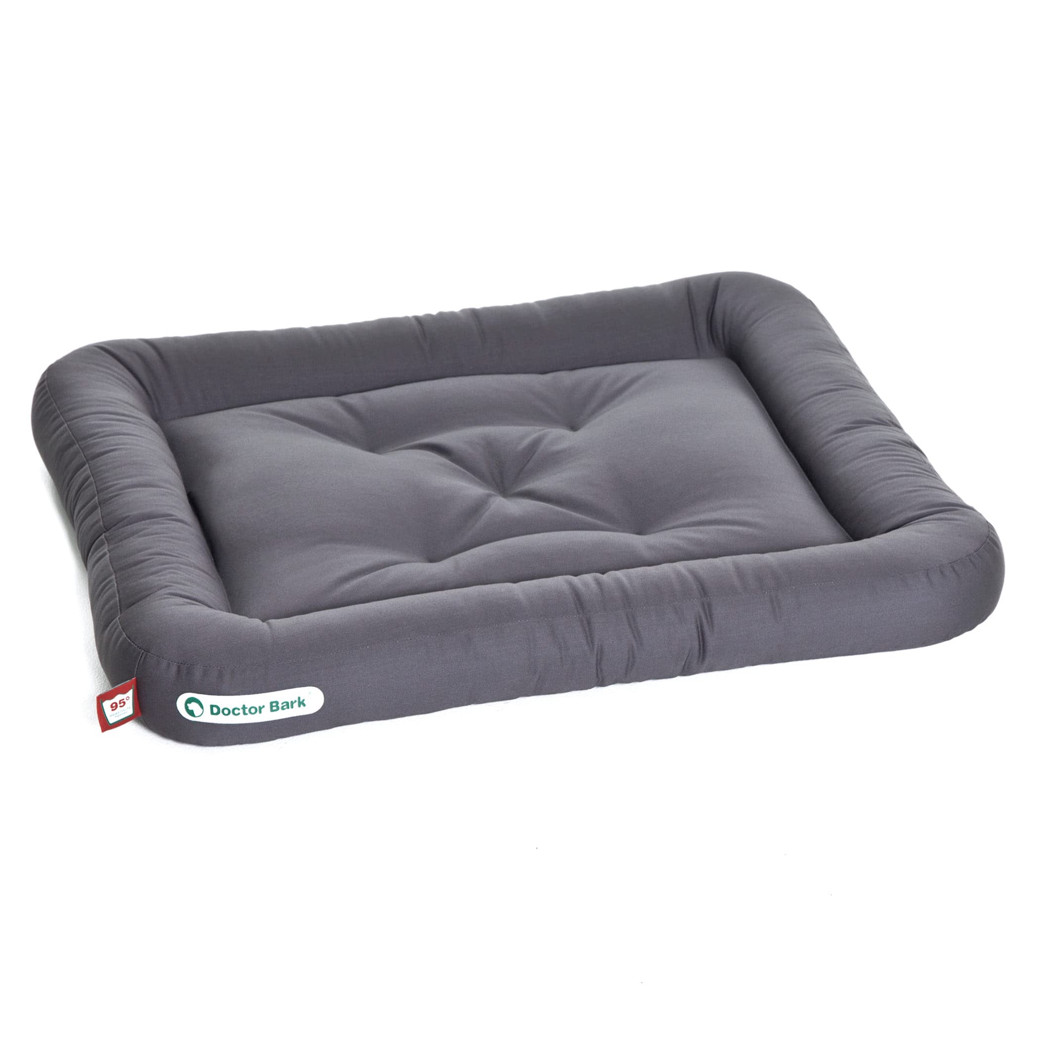 Doctor Bark Hundekissen - orthopädisches Hundebett, 95°C waschbar, hygienisch, robust & bequem (M - 75x65 cm, Grau)